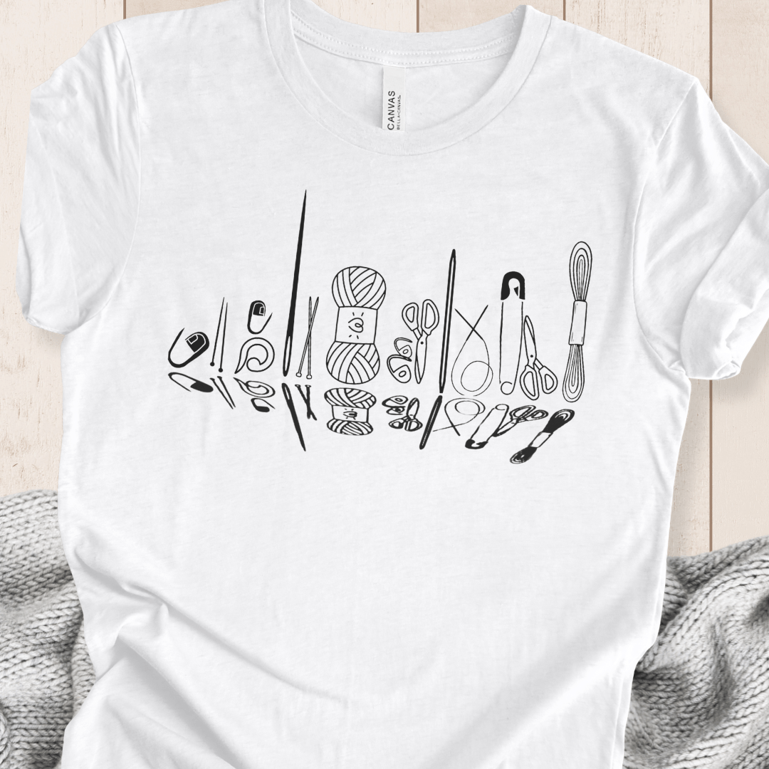 Knitting Tools Skyline T-Shirt White / S