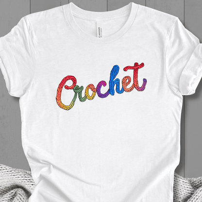 Rainbow Crochet T-Shirt White / S