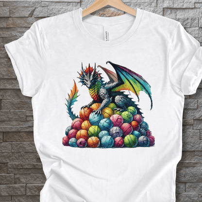 Yarn Dragon (no slogan) T-Shirt White / S
