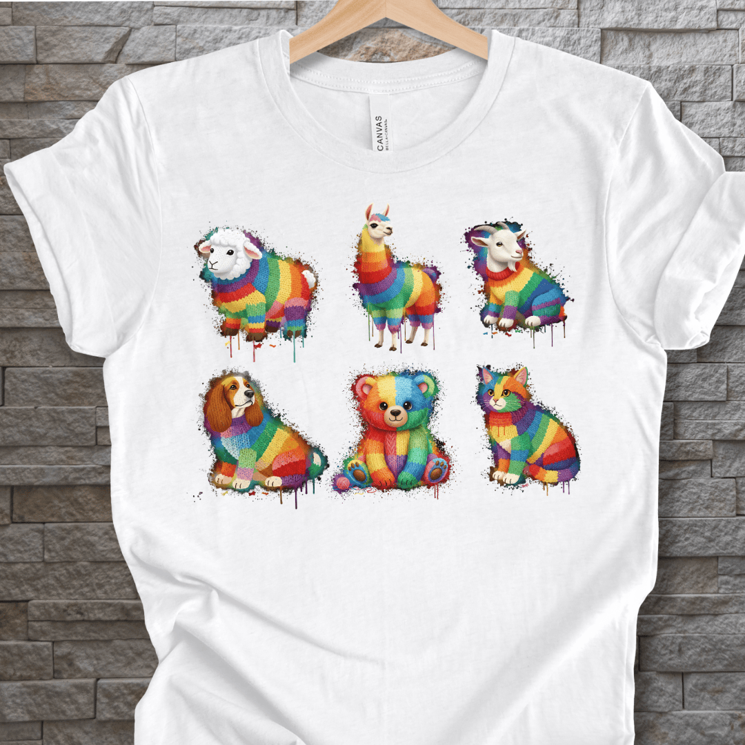 Animal Dye Splash Grid T-Shirt White / XS