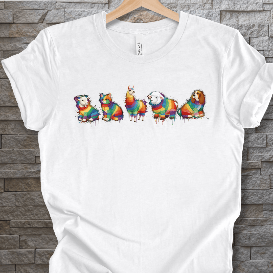 Animal Dye Splash Lineup T-Shirt White / XS