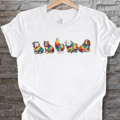 Animal Dye Splash Lineup T-Shirt White / XS