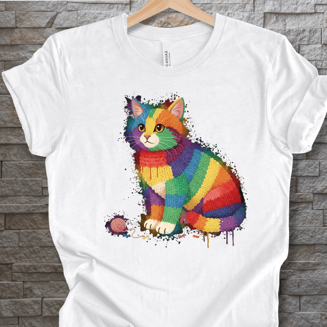 Cat Dye Splash T-Shirt White / XS