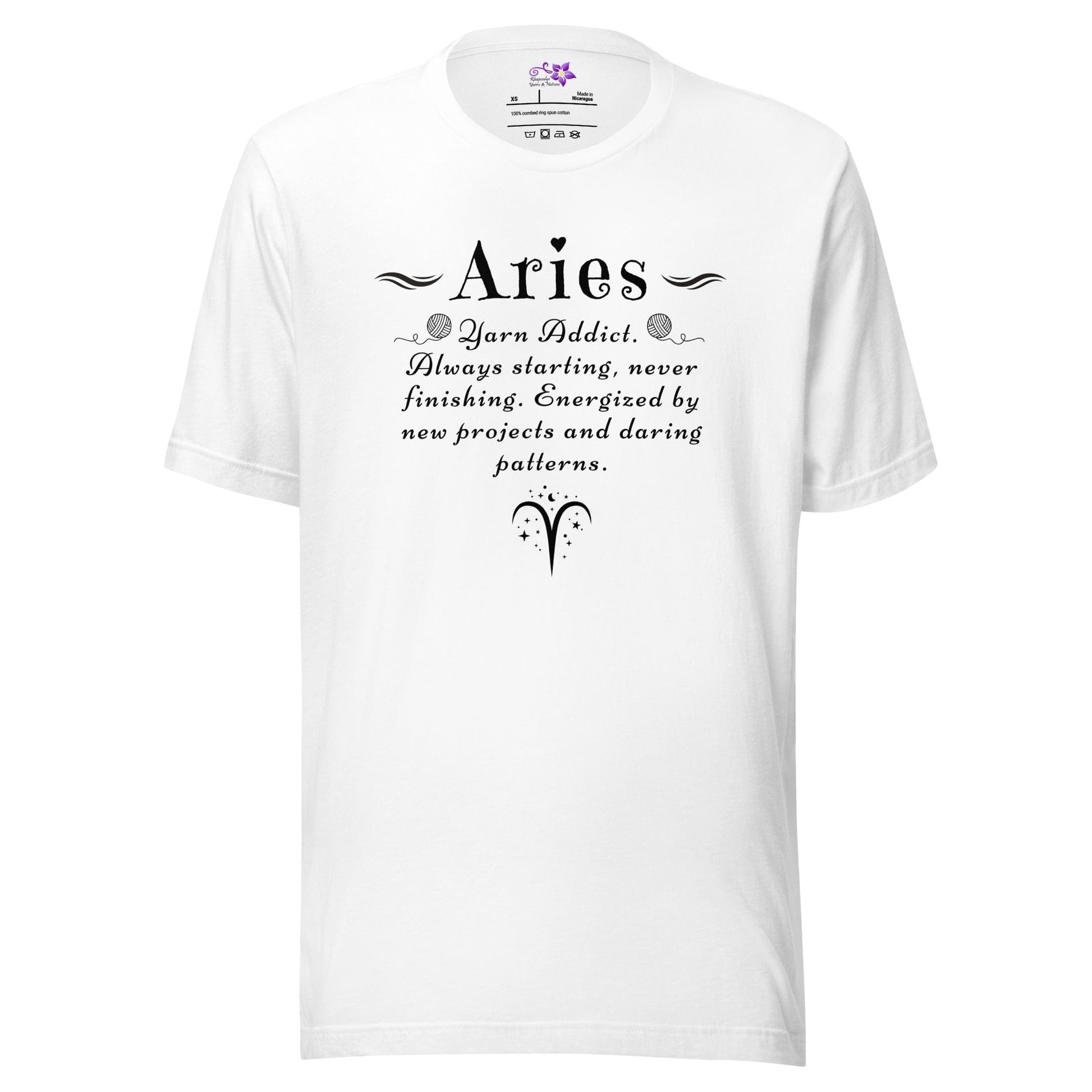 Crafters Zodiac - Aries Crew Neck T-Shirt White / XS