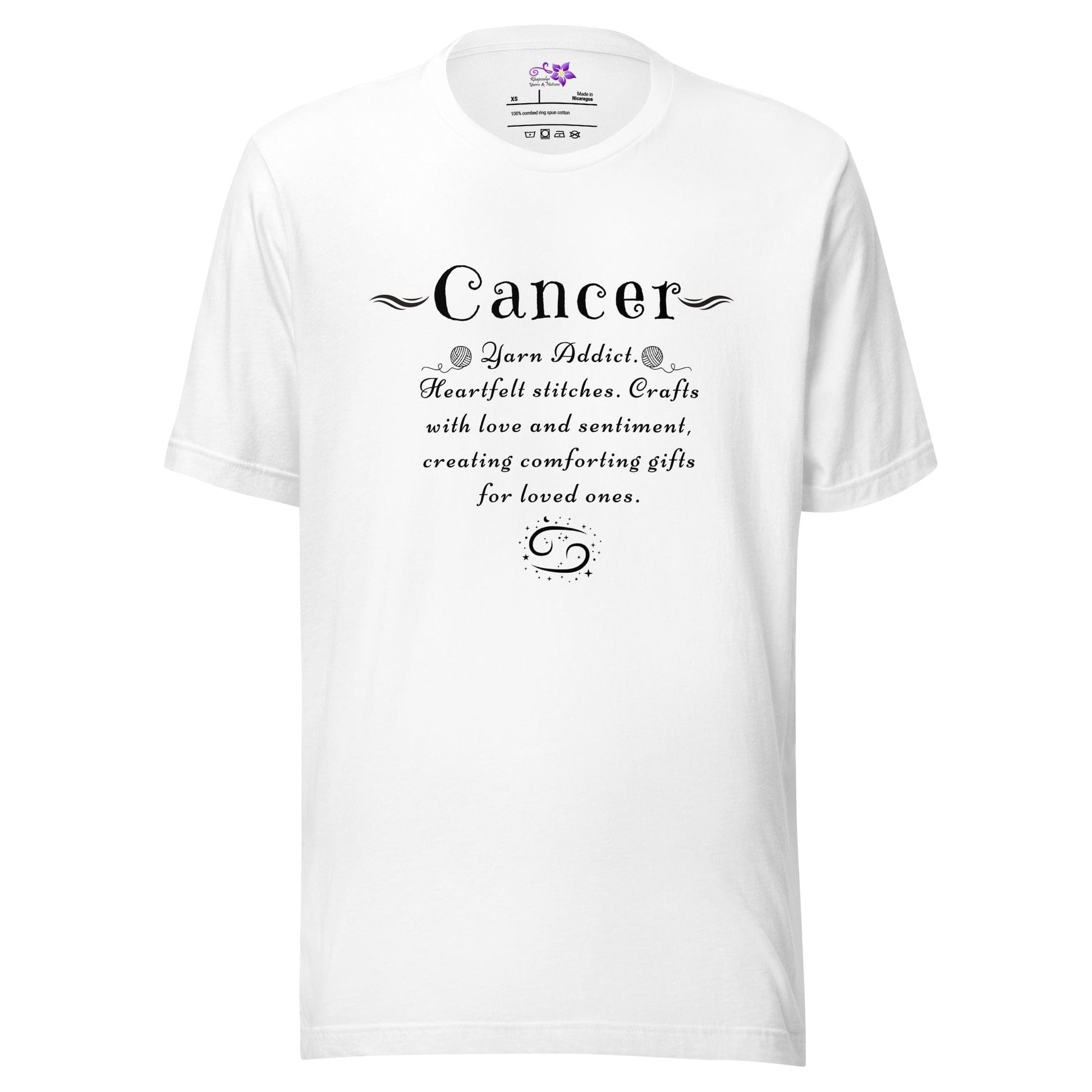 Crafters Zodiac - Cancer Crew Neck T-Shirt White / XS