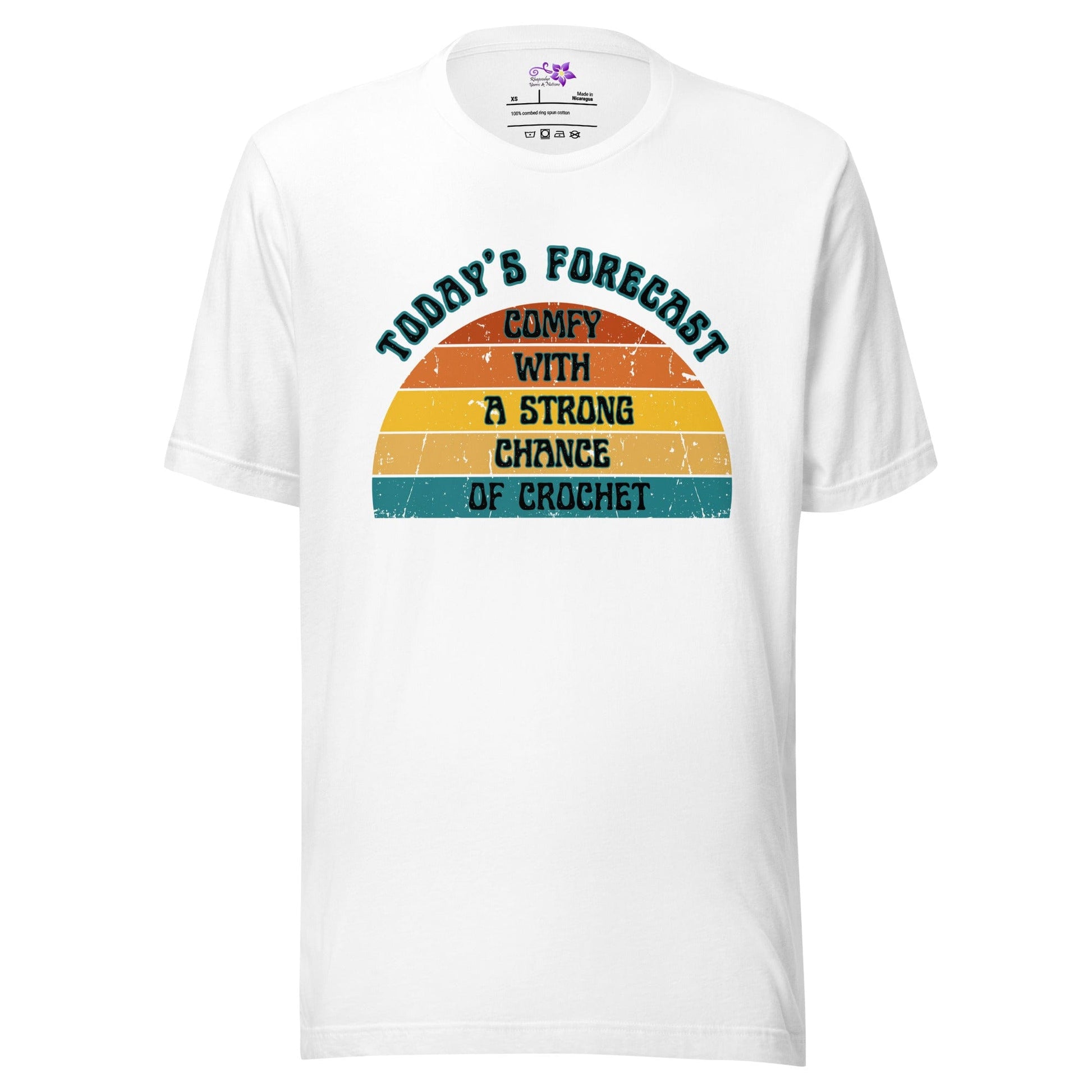 Crochet Forecast Crew Neck T-Shirt White / XS