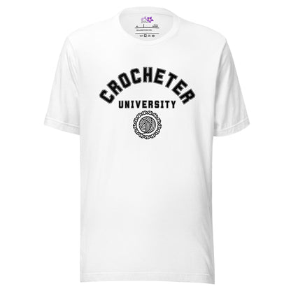 Crocheter University Crew Neck T-Shirt White / XS