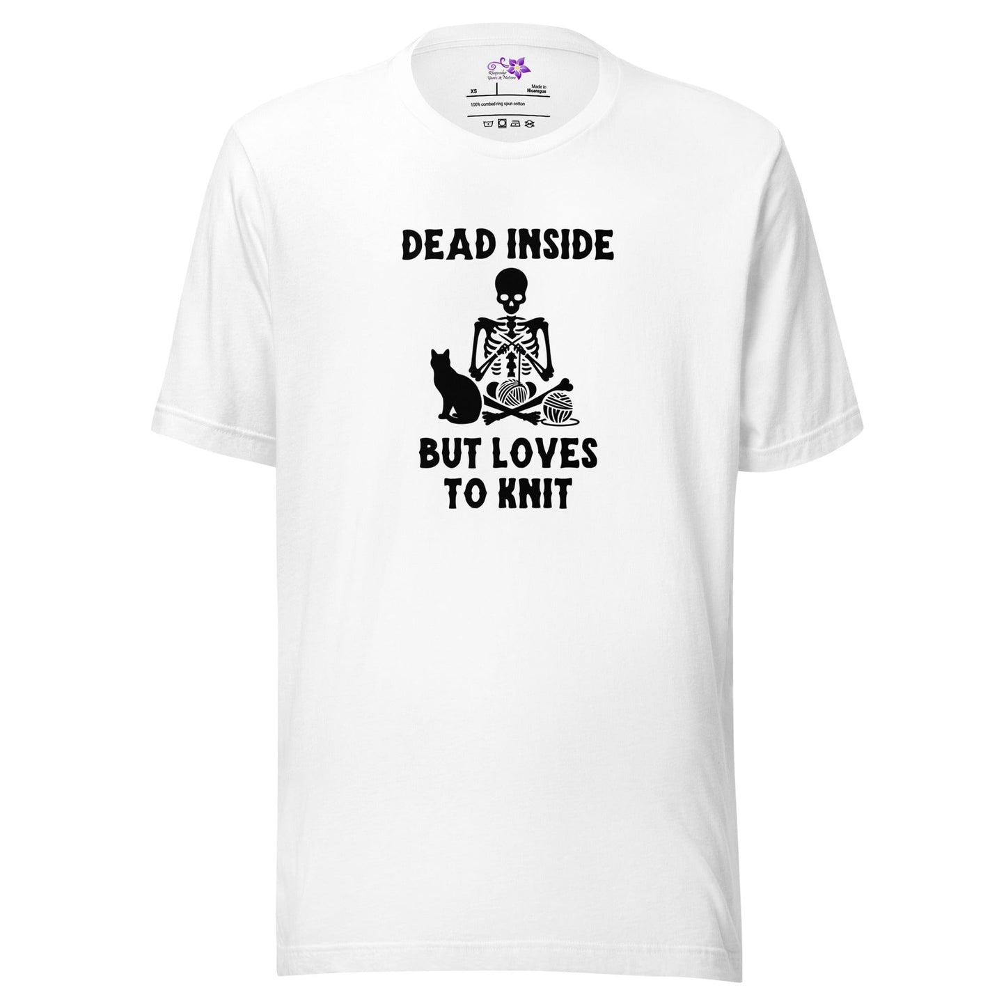 Dead Inside but loves to knit Crew Neck T-Shirt White / XS