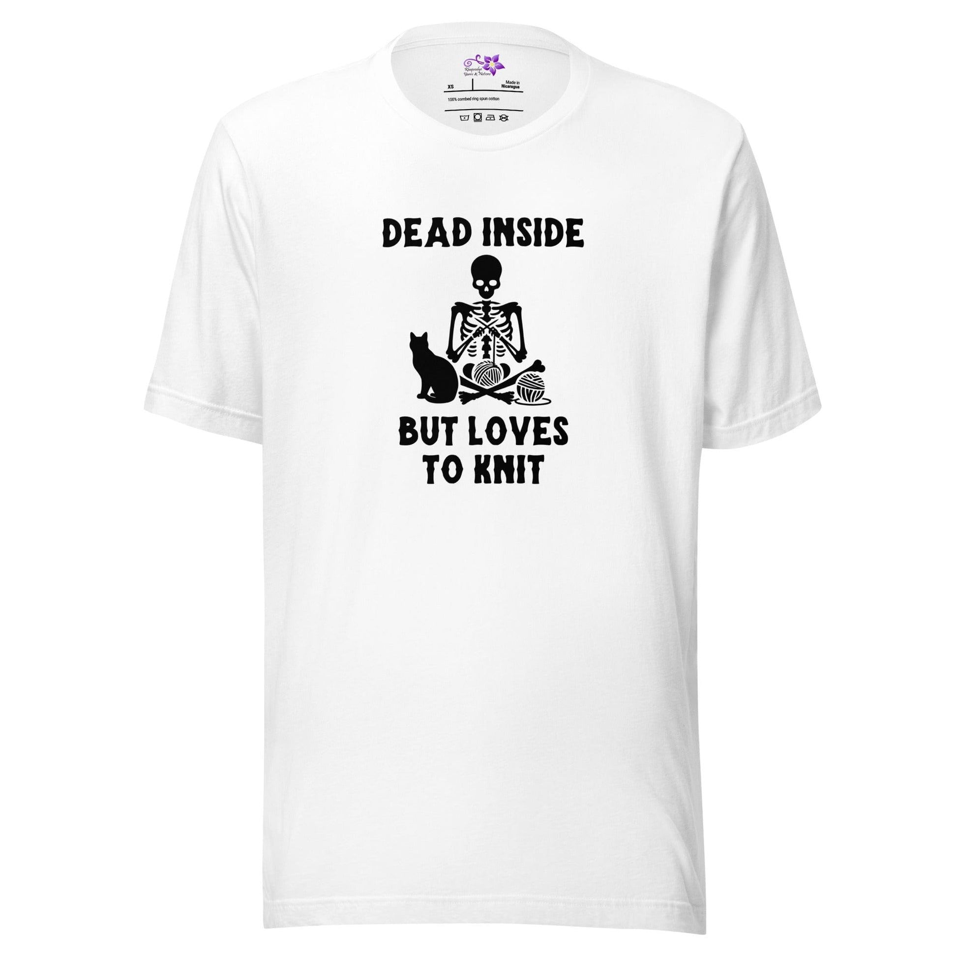 Dead Inside but loves to knit Crew Neck T-Shirt White / XS