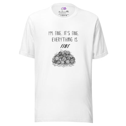 Everything Is Fine Crew Neck T-Shirt White / XS