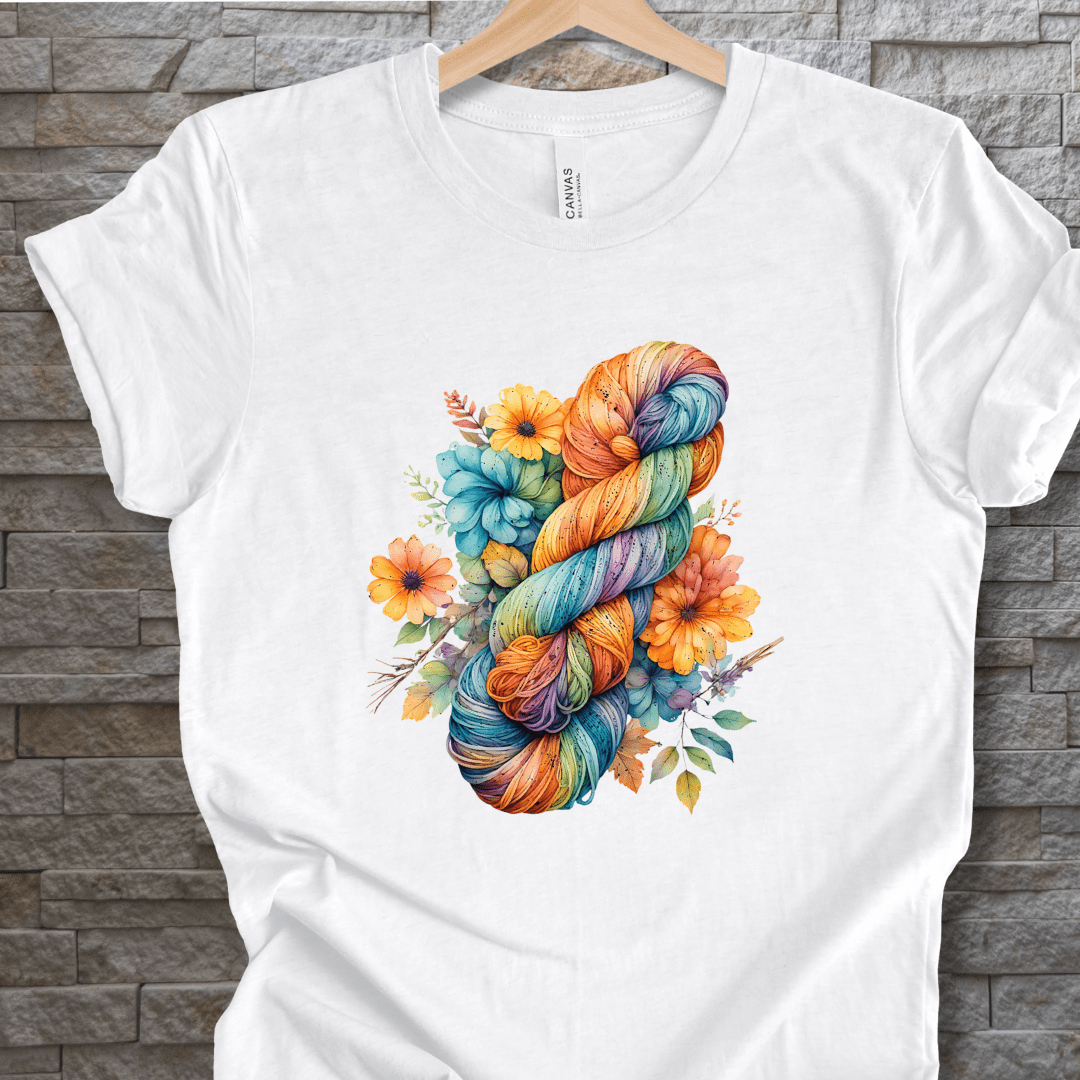 Floral Skein T-Shirt White / XS