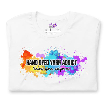 Hand Dyed Yarn Addict Crew Neck T-Shirt White / XS