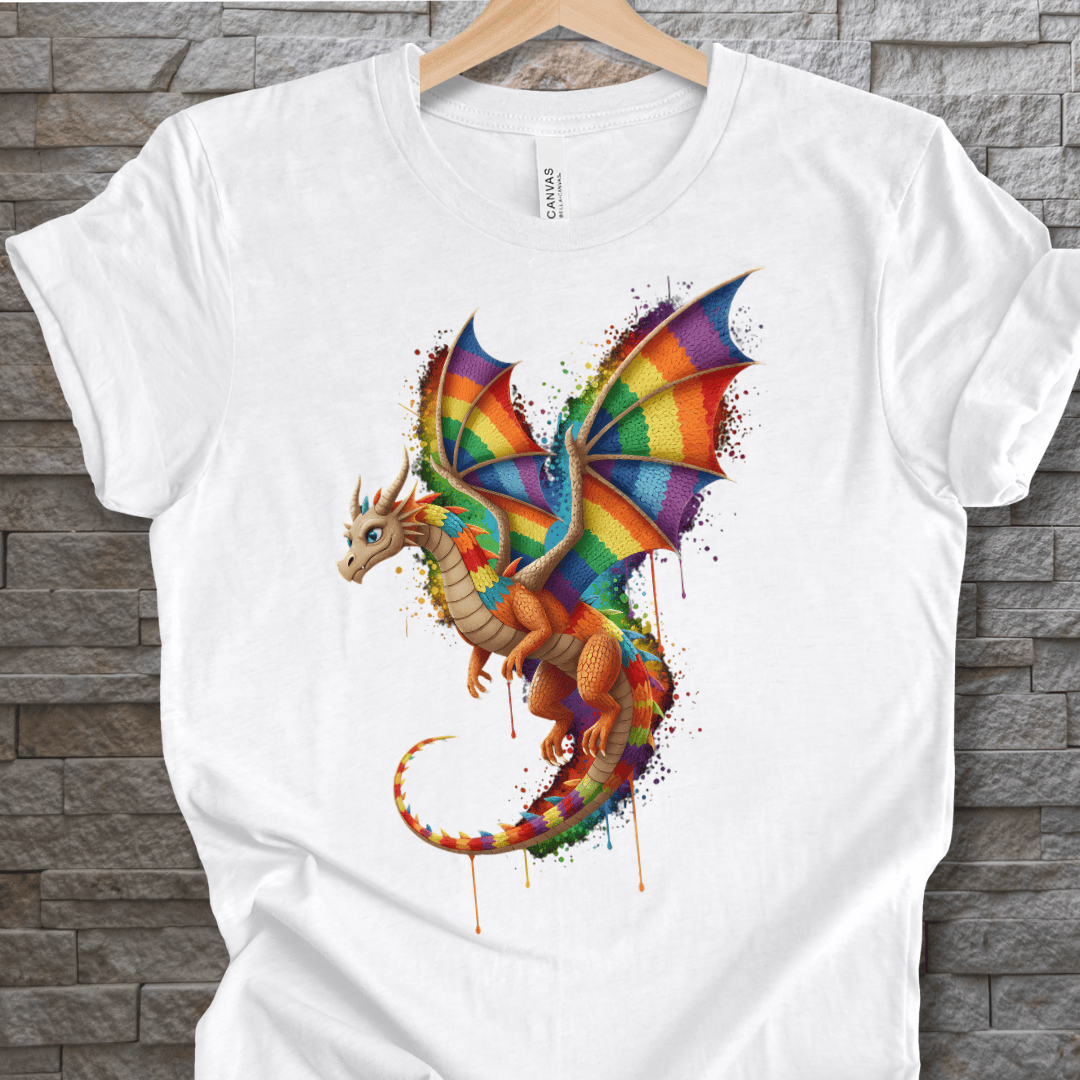 Hover Dragon Dye Splash T-Shirt White / XS