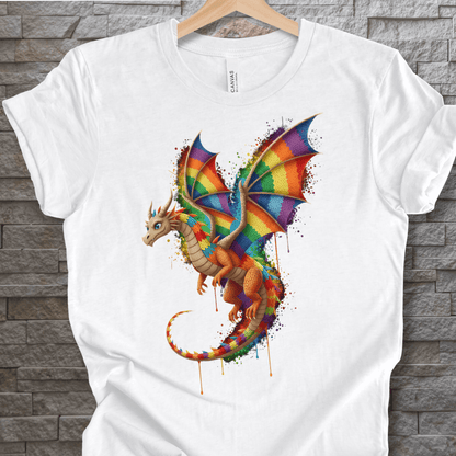 Hover Dragon Dye Splash T-Shirt White / XS