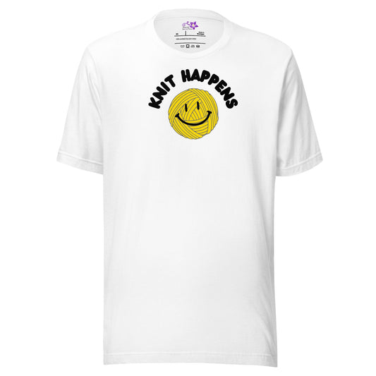 Knit Happens Crew Neck T-Shirt White / XS