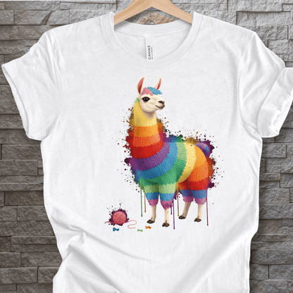 Llama Dye Splash T-Shirt White / XS