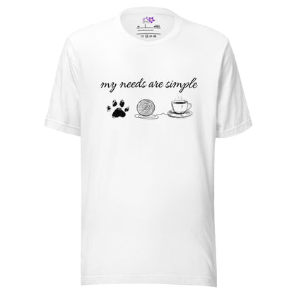 My Needs Are Simple Crew Neck T-Shirt White / XS