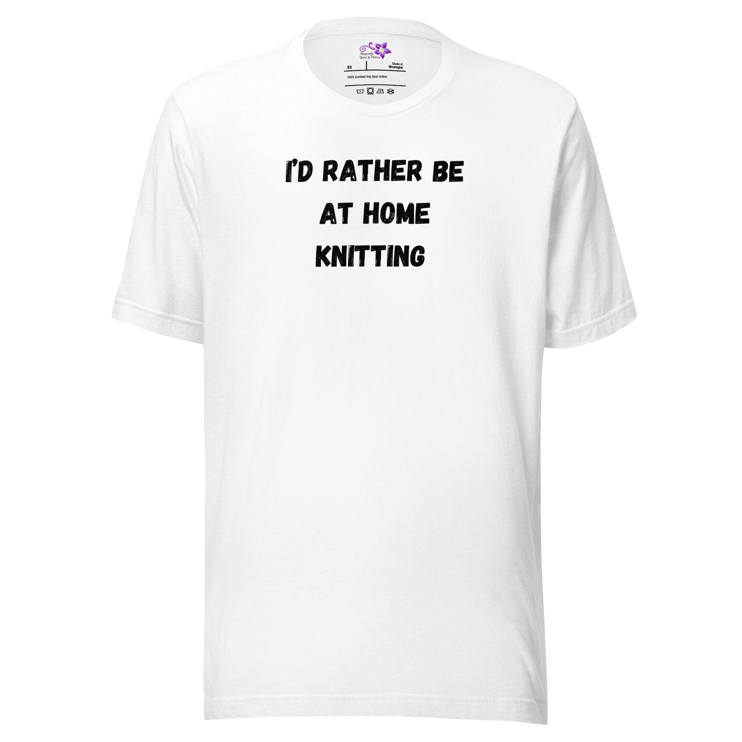 Rather Be Knitting Crew Neck T-Shirt White / XS