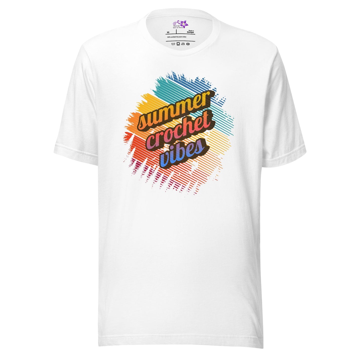 Summer Crochet Vibes Crew Neck T-Shirt White / XS