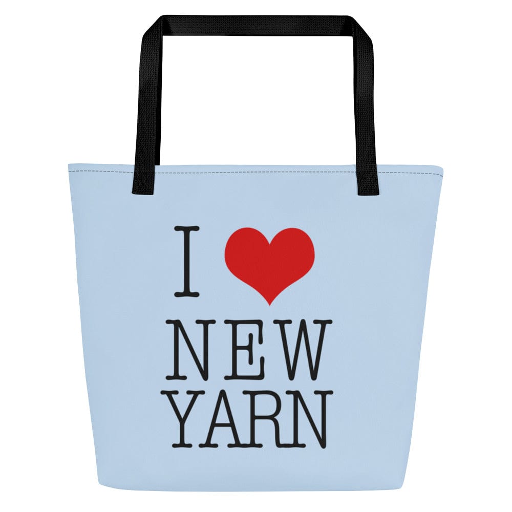 'I Heart New Yarn' Large Tote Bag Baby Blue
