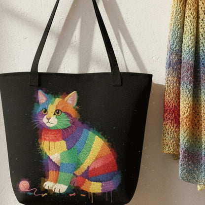 Cat Dye Splash Tote Bag