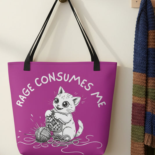 Crochet Rage Consumes Me Tote Bag