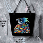 'Fabric Hoarder Dragon' Large Tote Bag
