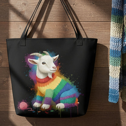 Goat Dye Splash Tote Bag
