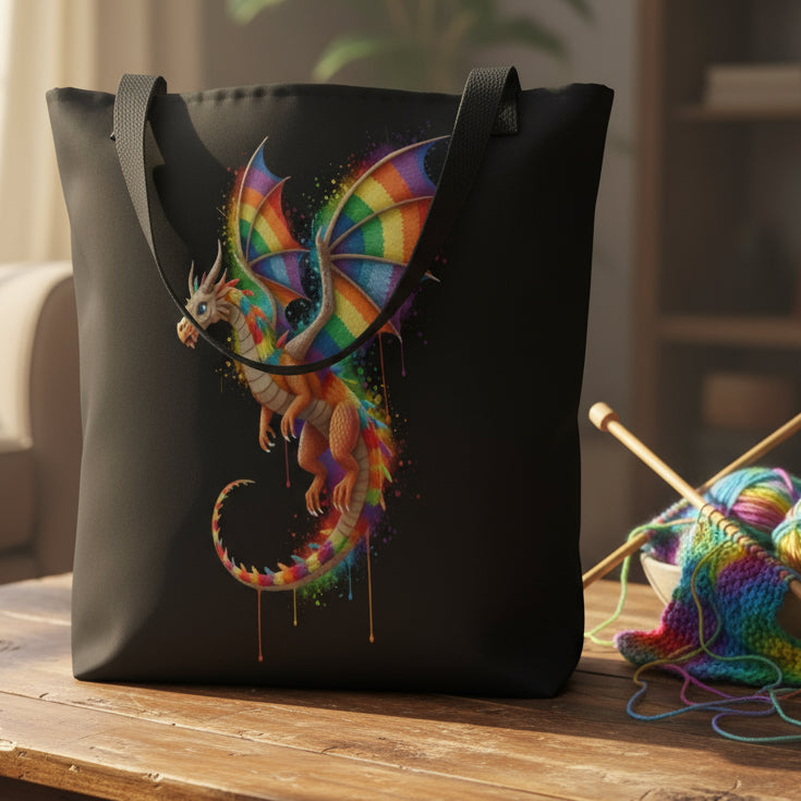 Hover Dragon Dye Splash Tote Bag