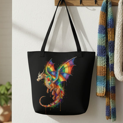 Hover Dragon Dye Splash Tote Bag