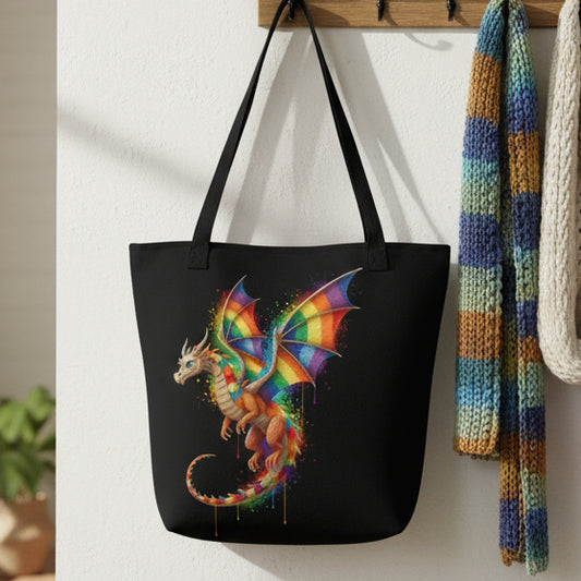 Hover Dragon Dye Splash Tote Bag