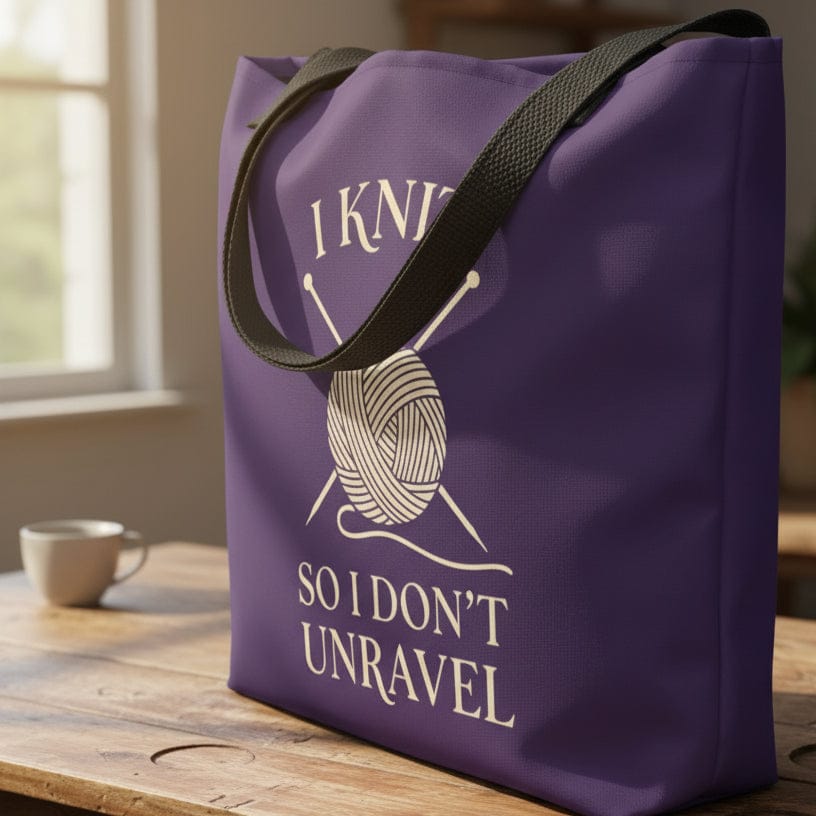 I knit so I don't unravel Tote Bag