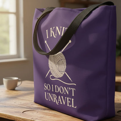 I knit so I don't unravel Tote Bag
