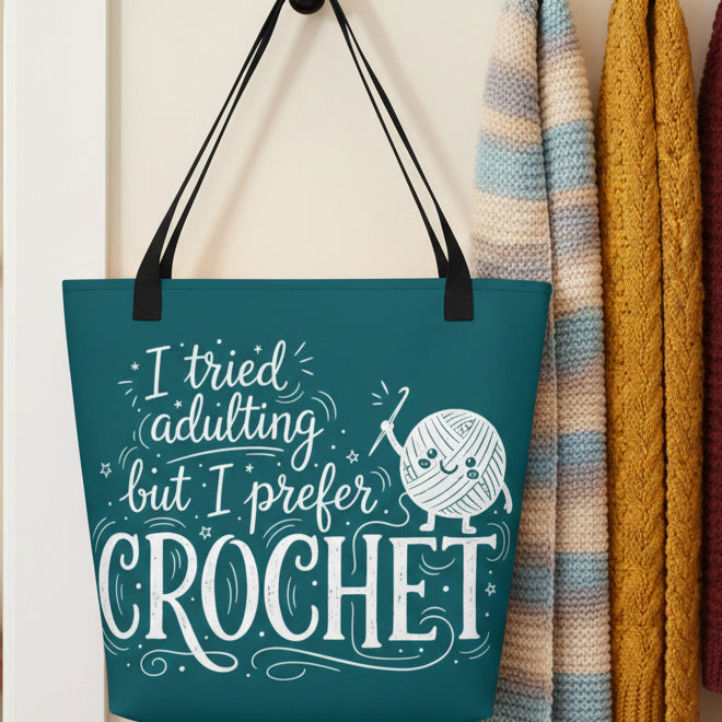 I Prefer Crochet Tote Bag