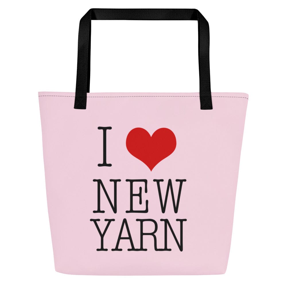 'I Heart New Yarn' Large Tote Bag Pink