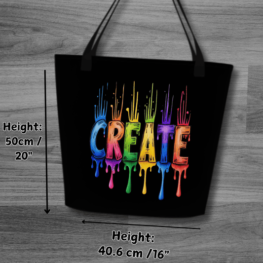 Rainbow Create Large Tote Bag