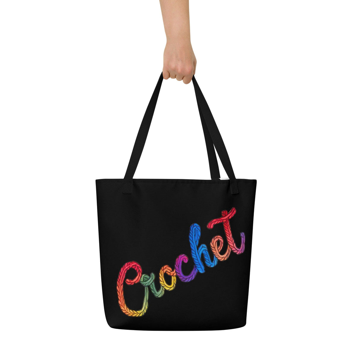Rainbow Crochet Large Tote Bag