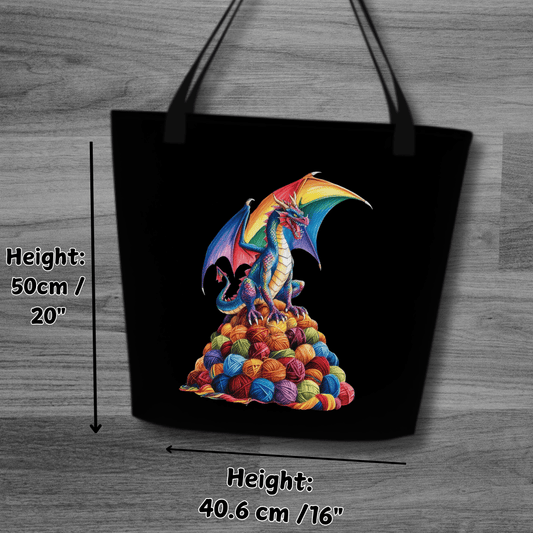 Rainbow Dragon Large Tote Bag