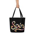 Rainbow Spin Large Tote Bag