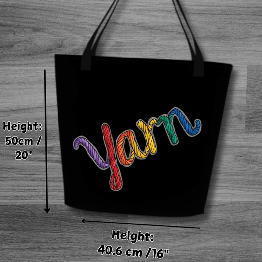 Rainbow Yarn Large Tote Bag