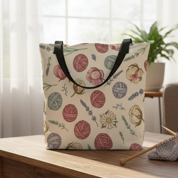 Rustic Stitch Full Print Tote – Rhapsodye Yarns