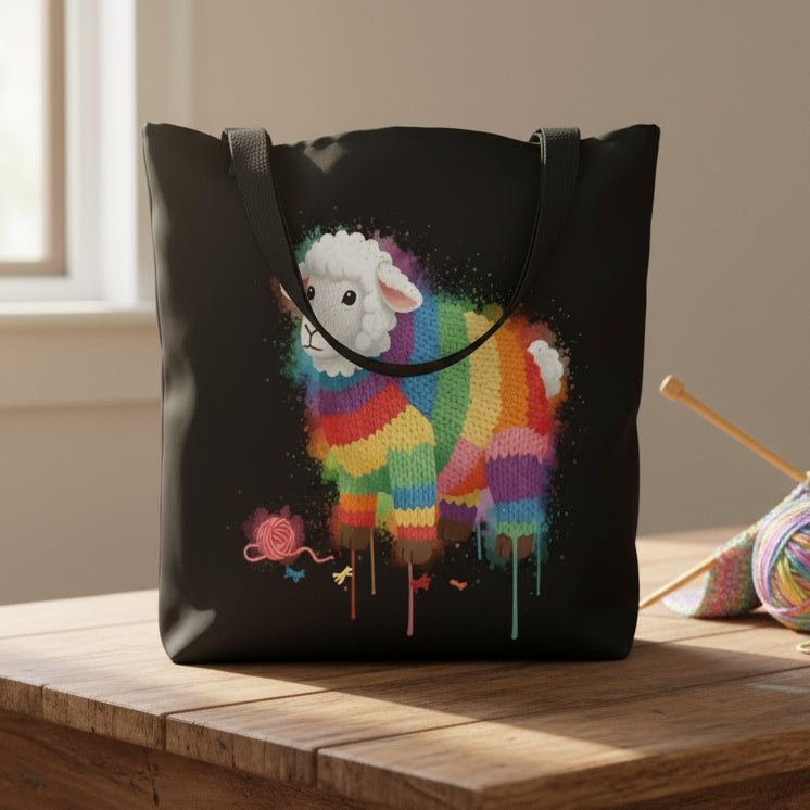Sheep Dye Splash Tote Bag