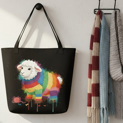 Sheep Dye Splash Tote Bag