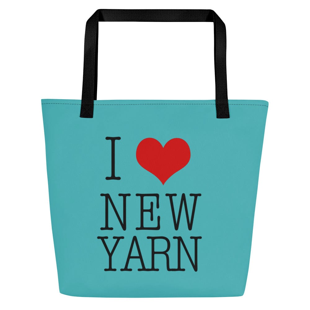 'I Heart New Yarn' Large Tote Bag Teal