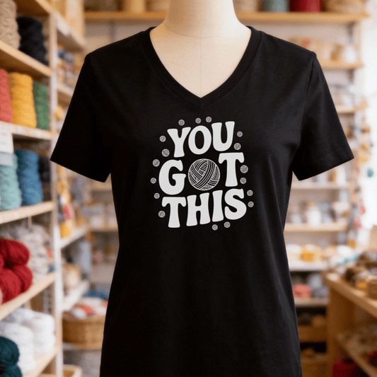 You Got This V-Neck T-Shirt Black / S