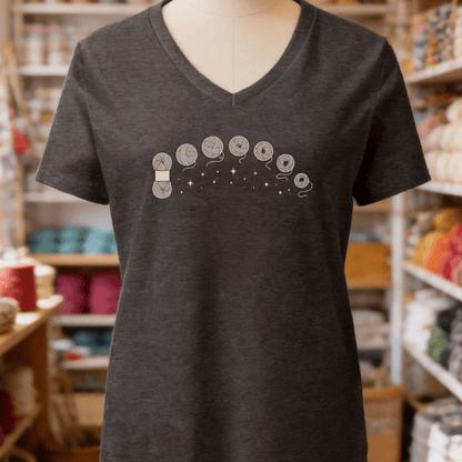 Celestial Yarn V-Neck T-Shirt Dark Grey Heather / S