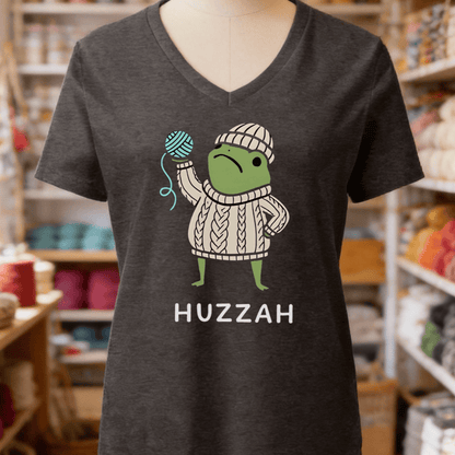 Huzzah V-Neck T-Shirt Dark Grey Heather / S