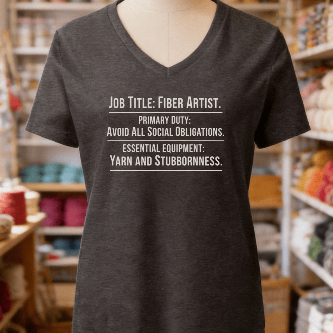 Job Title V-Neck T-Shirt Dark Grey Heather / S