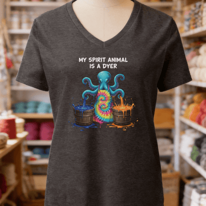 Spirit Animal Dyer V-Neck T-Shirt Dark Grey Heather / S