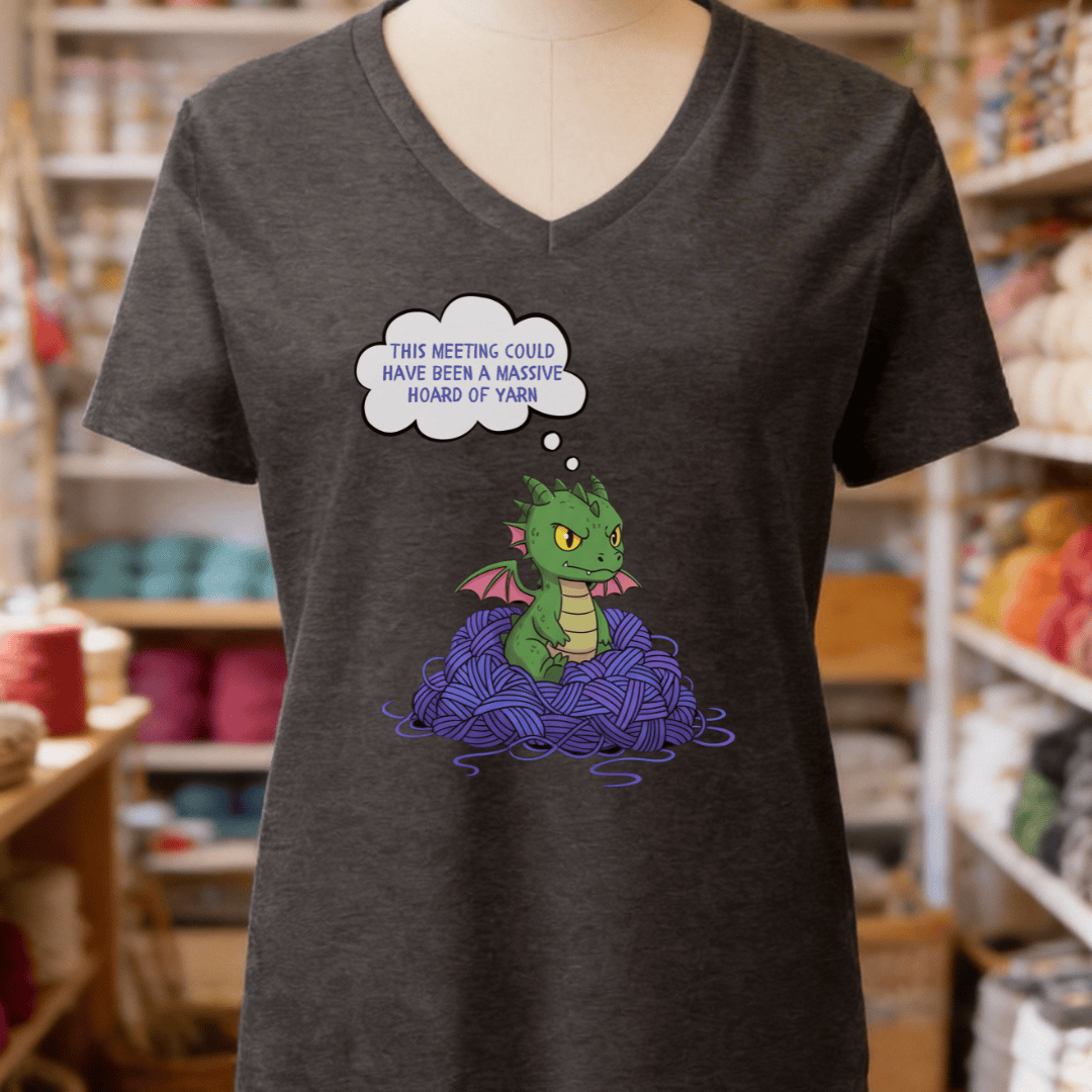 This Meeting V-Neck T-Shirt Dark Grey Heather / S